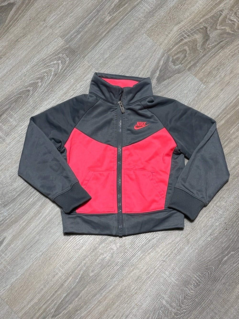 Nike Gray and Pink Kids Zip Jacket